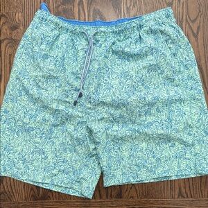 Men's Blue Patterned Swim Shorts